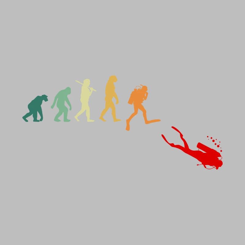 Gerätetauchen Tauchen Evolution Retro Lustig