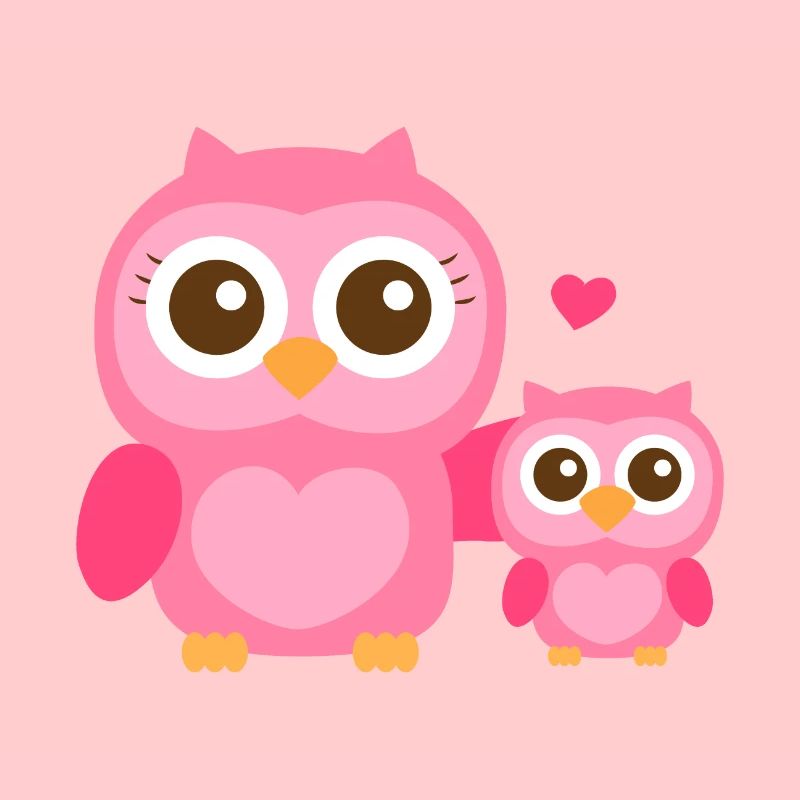 Nette Eule Mutter und Kind