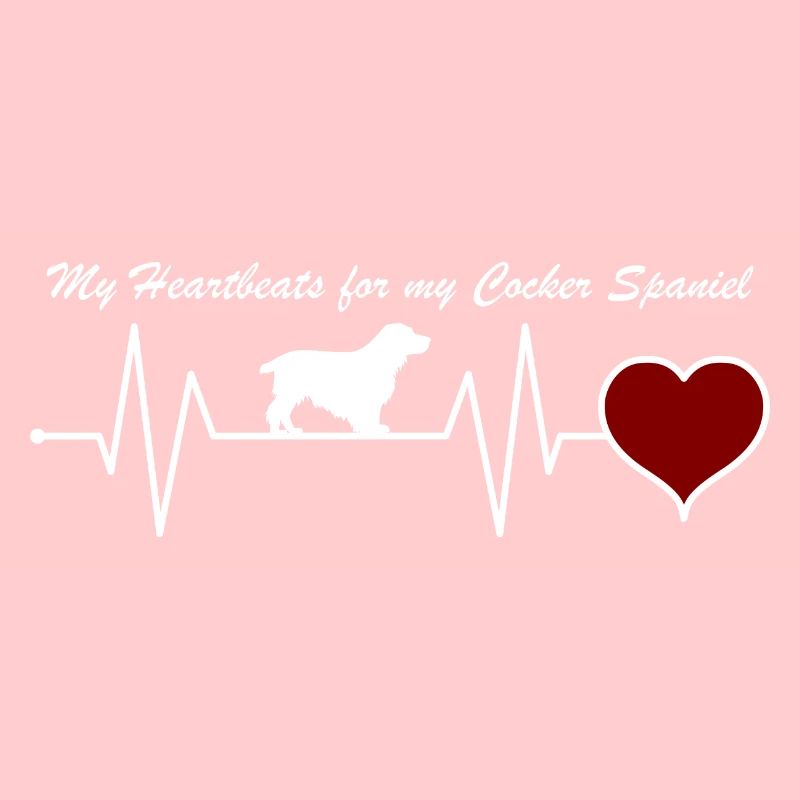 English Cocker Spaniel Heartbeat with Saying