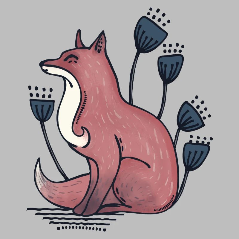 Fuchs mit Blumen