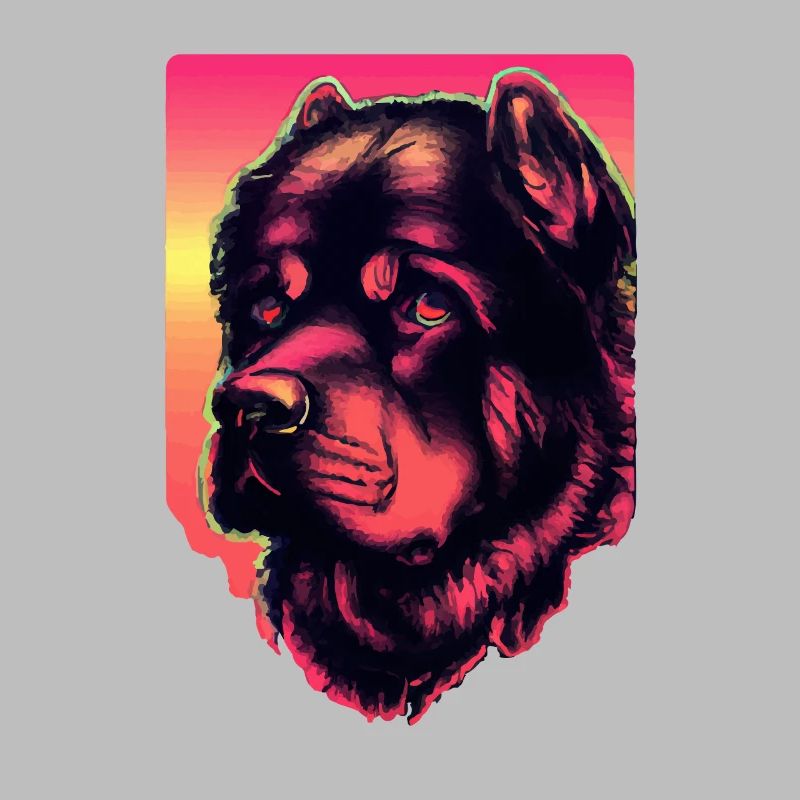 80er Rottweiler Synthwave Hund Geschenk Retro