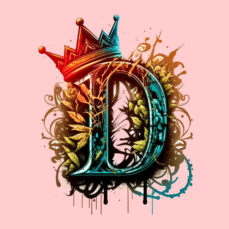 Buchstabe D als cooles Graffiti mit Krone 👑