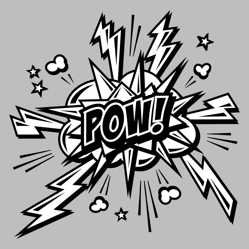 Pow! Comic line drawing