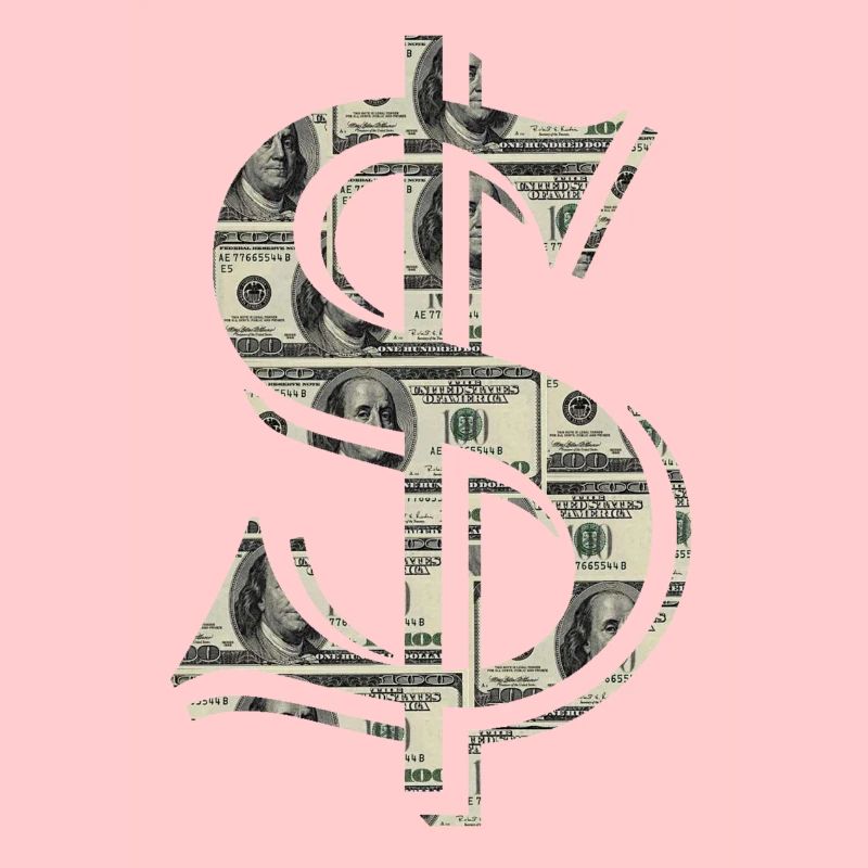 Dollar mit 100 $-Scheine gefüllt