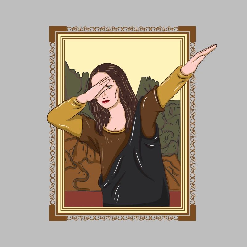 Dabbing Mona Lisa Dab Dance Kunst Lehrer Gemälde