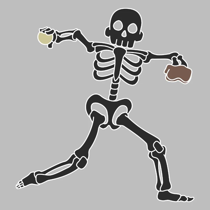 Baseball pitcher skeleton