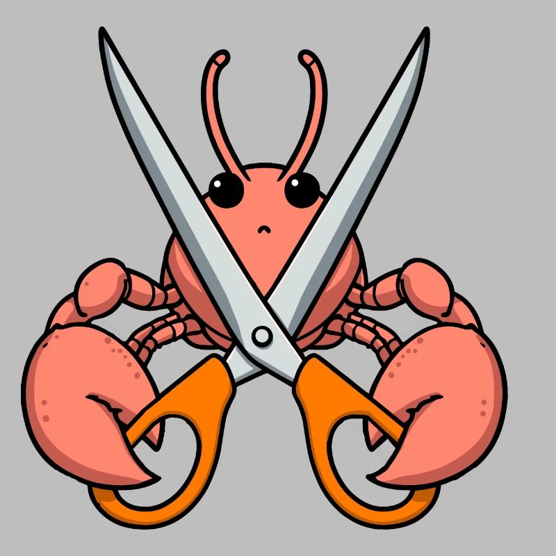 Comic Lobster Krebs Hummer Languste organge Schere