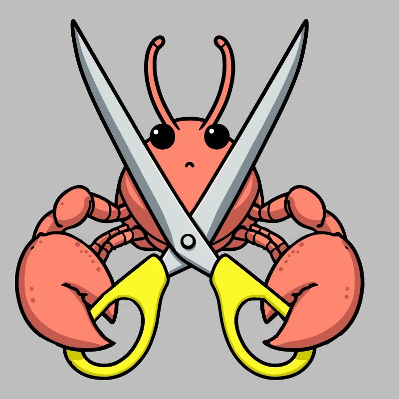Comic Lobster Krebs Hummer Languste gelbe Schere