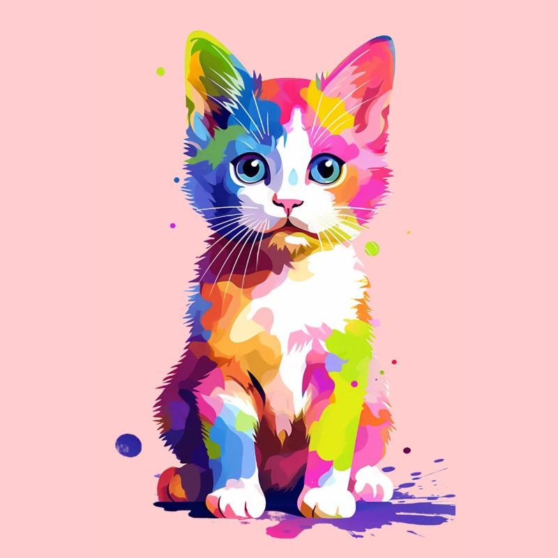 Chat coloré mignon