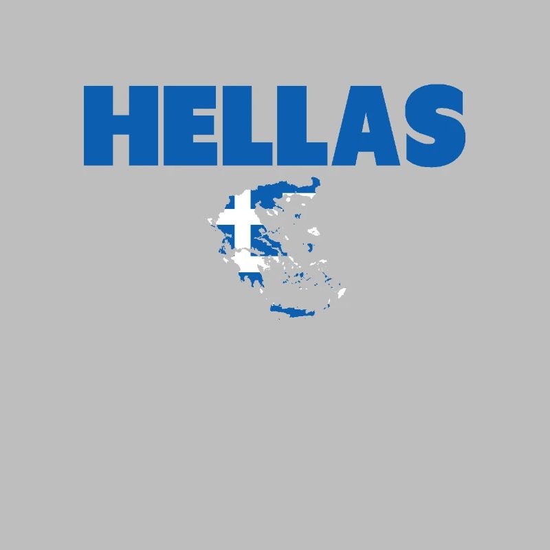 Hellas Greece Map Greek Flag