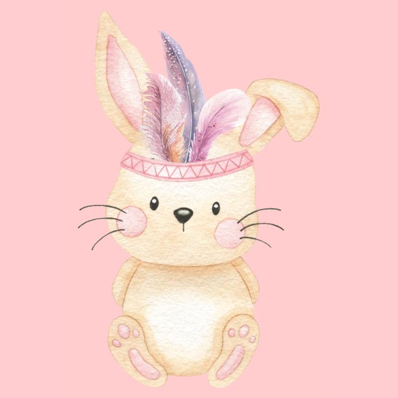 Boho Hase Indianer mit Federn