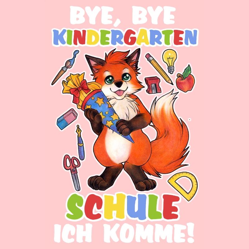 Niedlicher Schulkind Fuchs Schule Einschulung