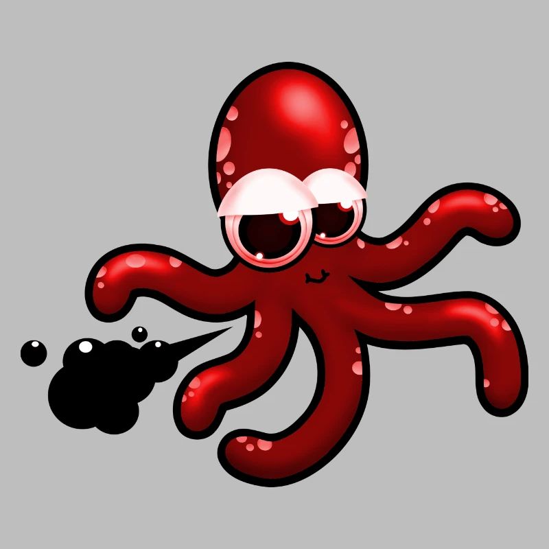 Squid comic red, gift idea