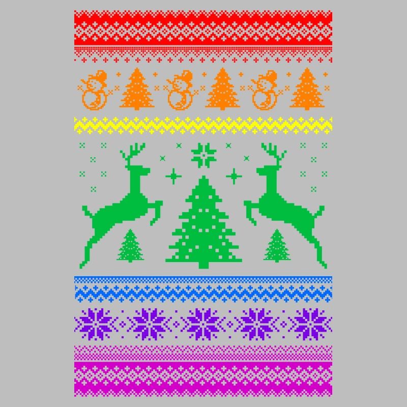 Pull de Noël laid arc-en-ciel