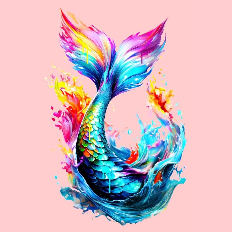 Queue de sirène peinte