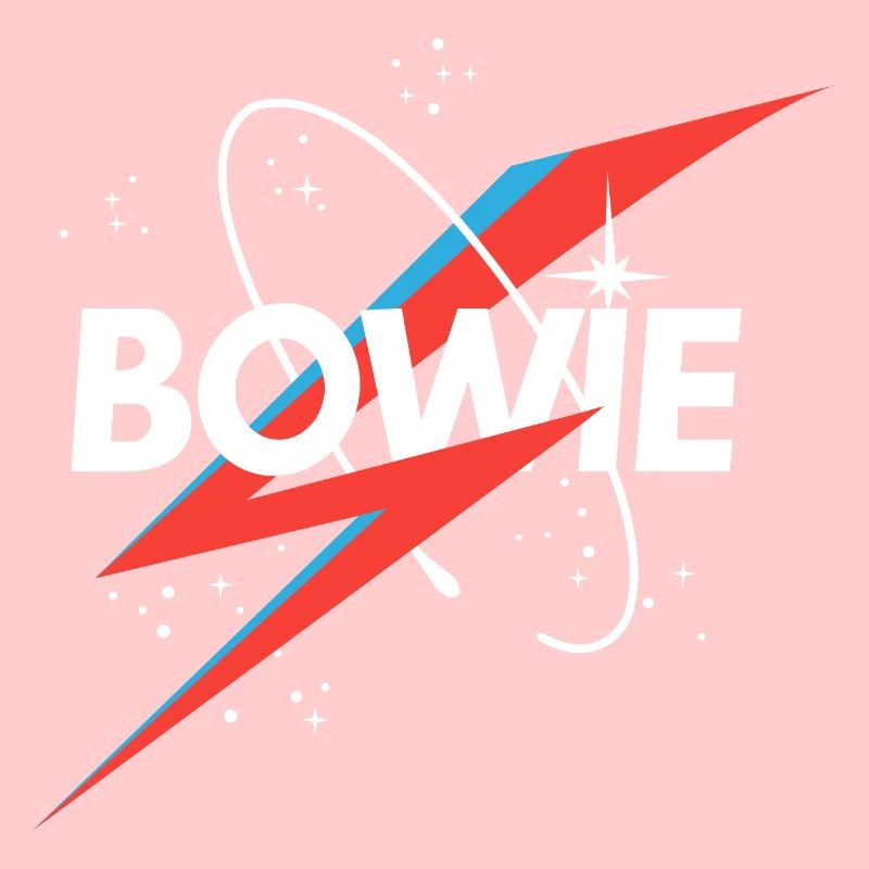 David Bowie Schriftzug Sternenhimmel Mit Blitz