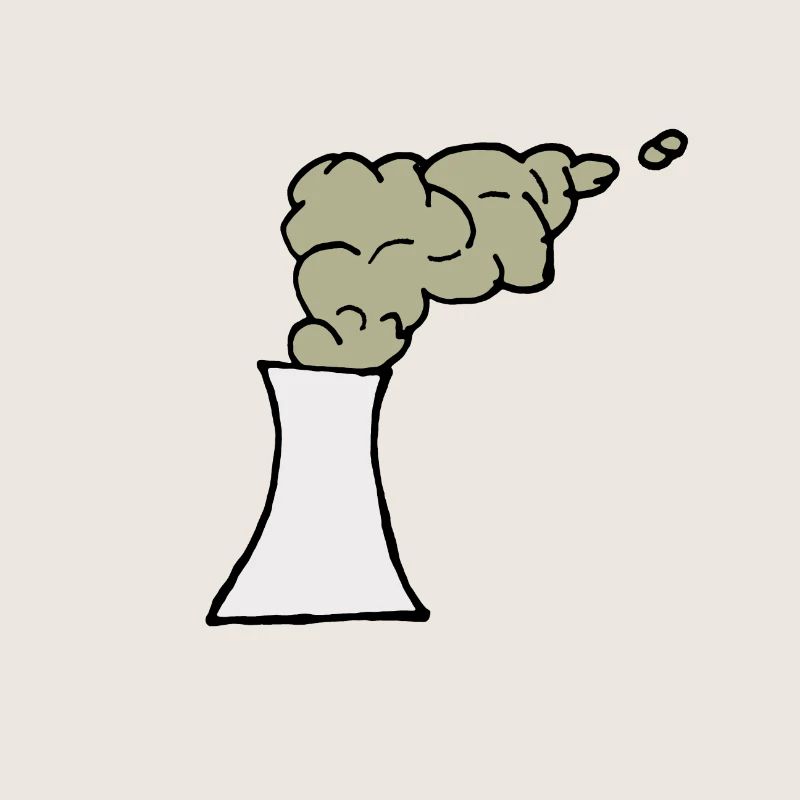 Centrale électrique, cheminée, fumée, pollution