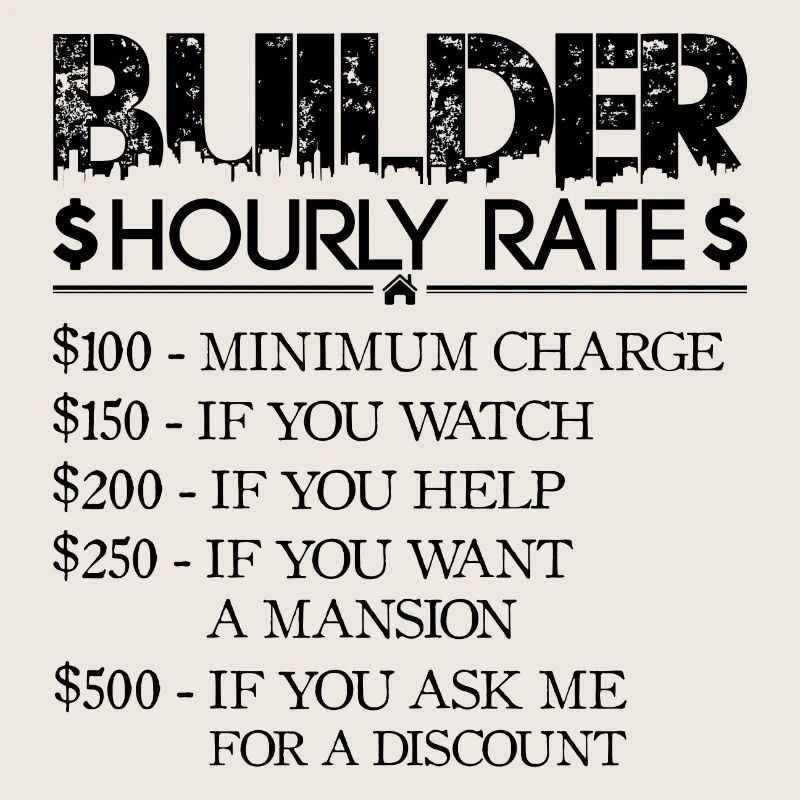 Tarif horaire Constructeur - noir - Constructeur de maison