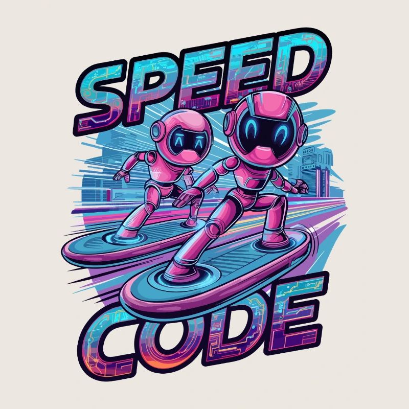 Code de vitesse Cyberpunk Robot Surf Tech Art