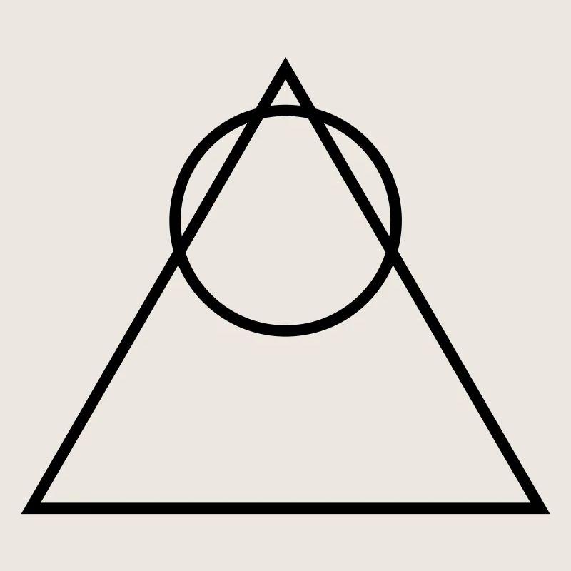 Triangle avec pyramide circulaire