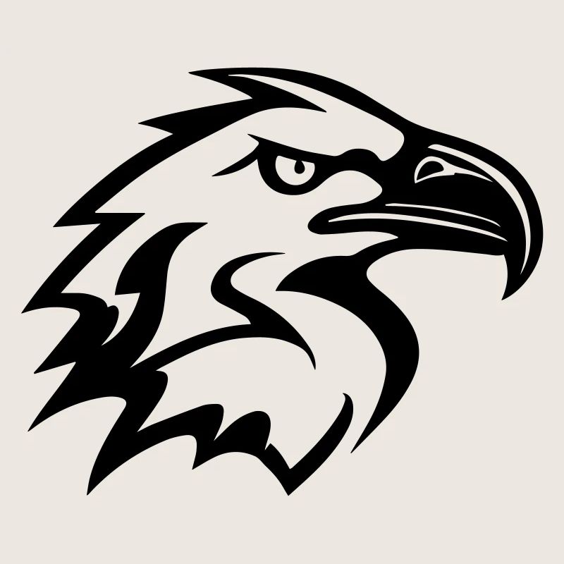 stylized eagle head in profile