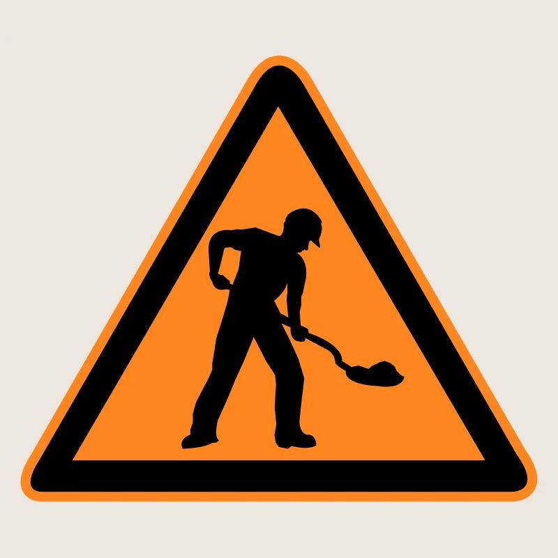 Panneau chantier de construction de route