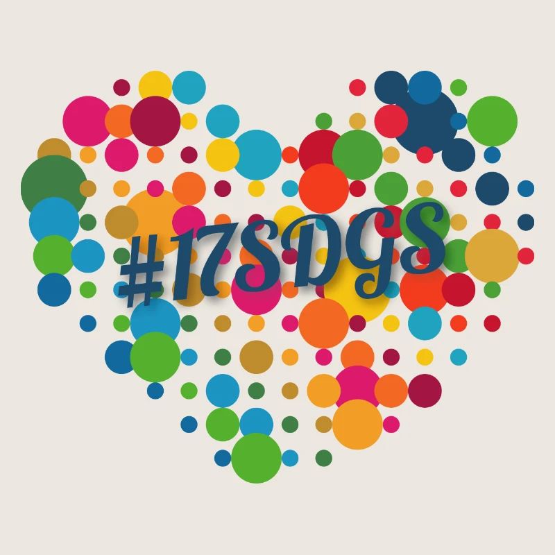 Coeur coloré conception de points - 17sdgs