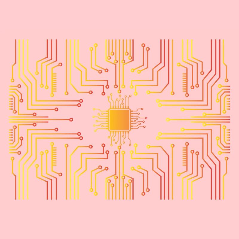 Circuit board core CPU heart pc coder geek