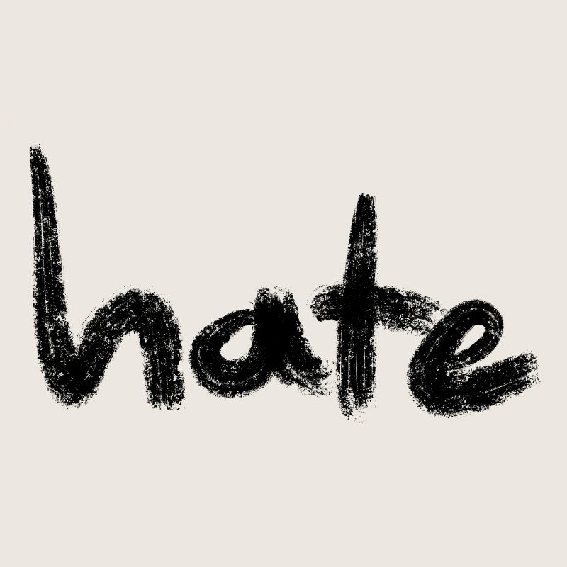 Hate Text Black