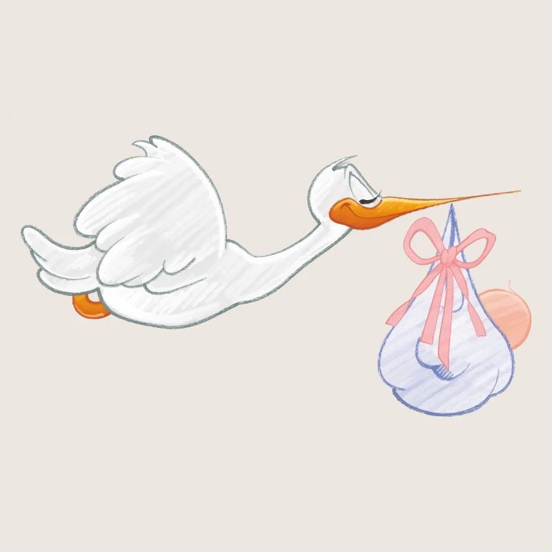 Cigogne avec bébé