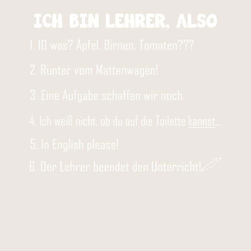 Ich bin Lehrer