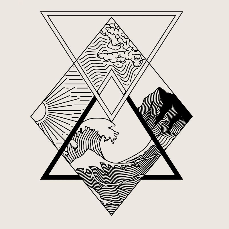 Les éléments - eau, terre, feu, air