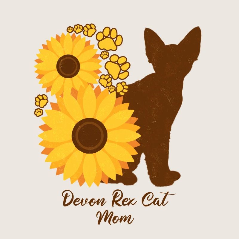 Sonnenblumenmutter - Devon Rex Cat