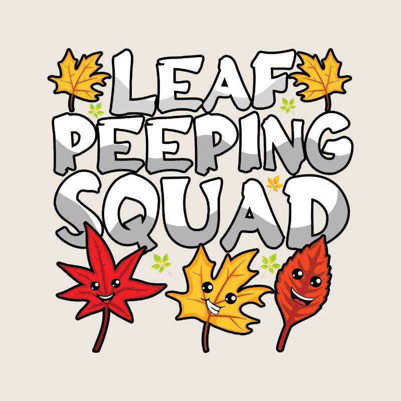 Leaf Peeping Squad Mignon Kawaii Feuillage Leaf Peeper