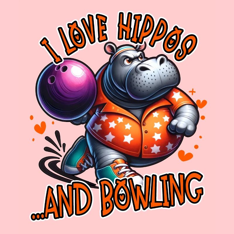 Ich liebe Nilpferde und Bowling lustig