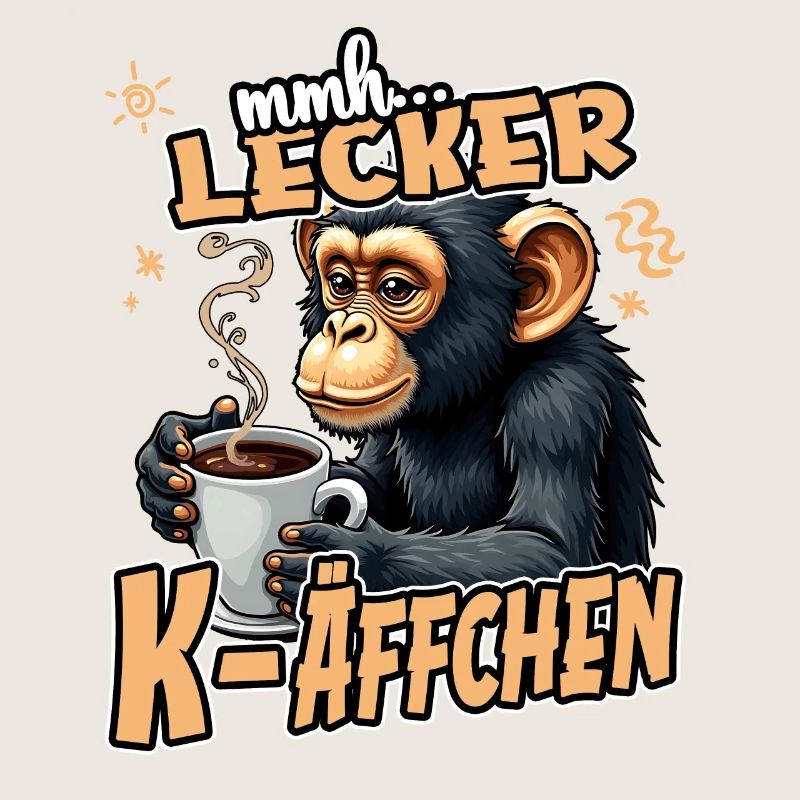 Mmh... Lecker K-Äffchen Lustig Kaffee Affe