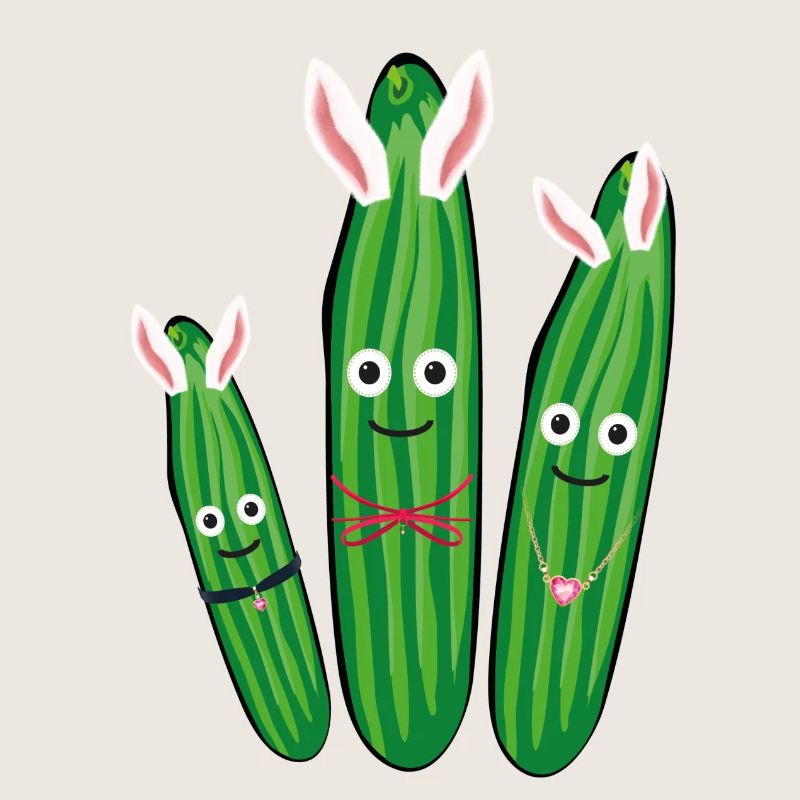 Trio de concombre,concombre,concombre,concombre,concombre,concombre,lapins, lapins