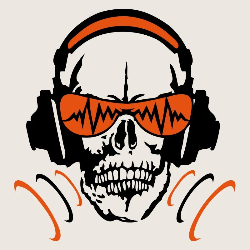 Kopfhörer Equalizer DJ Schädel Kopf Schädel 4