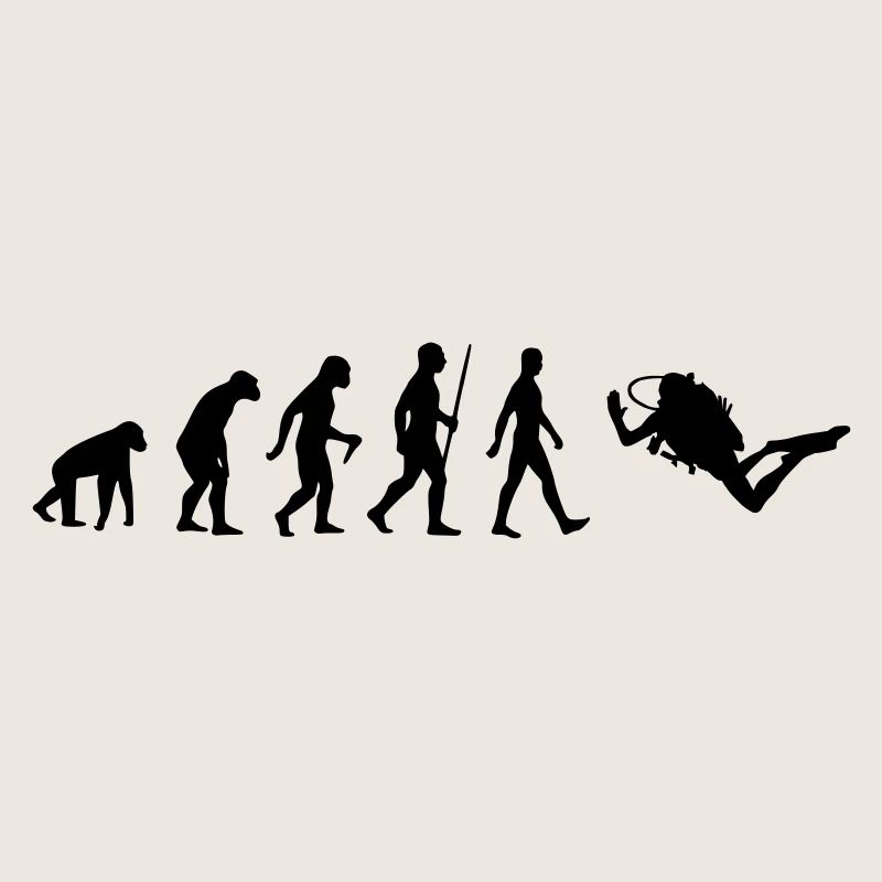 Evolution Human Monkey Diver Plongée sous-marine