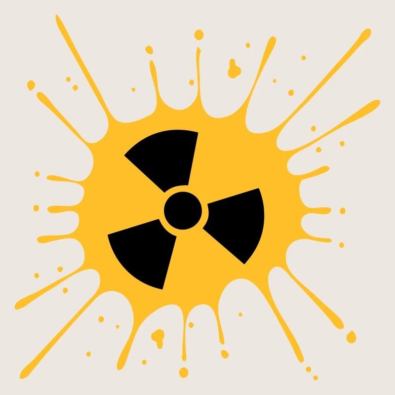 atomic symbol radioactive warning caution note