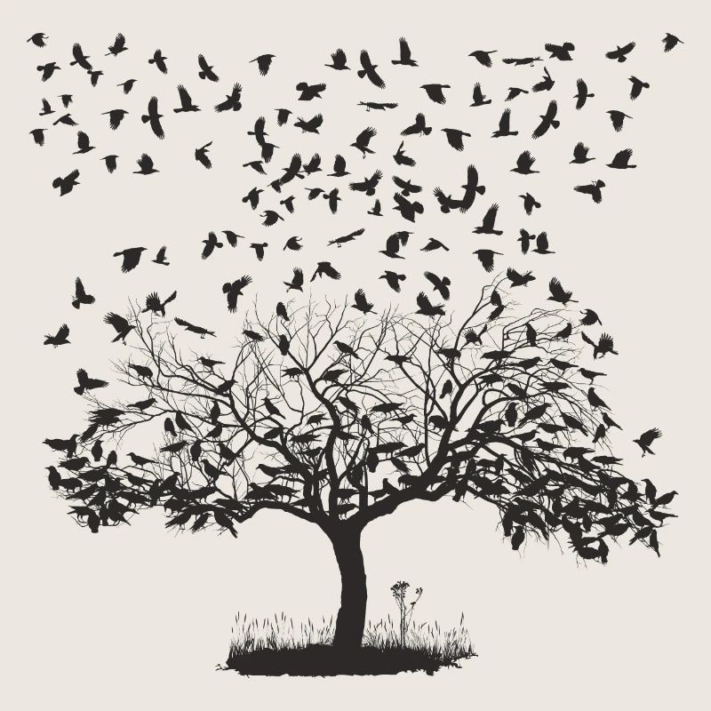 Crows in a tree