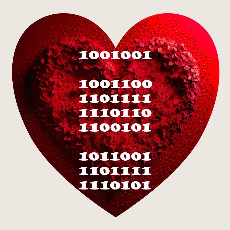 Déclaration d’amour cryptée en code binaire