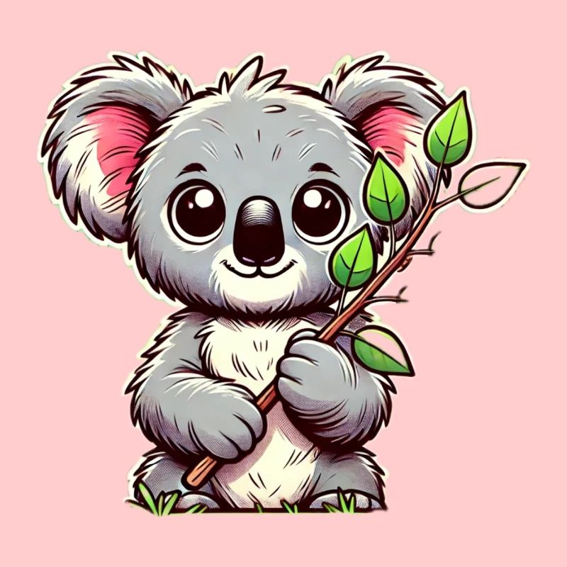 Koala with eucalyptus