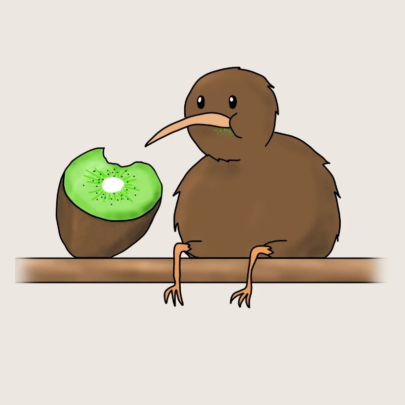 kiwi mangeant un kiwi