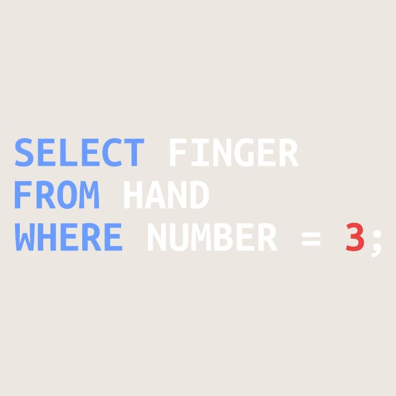 Middle Finger Select SQL Developer Funny Gift
