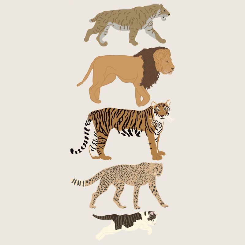Evolution Chat Lion Guépard Vertical multicolore