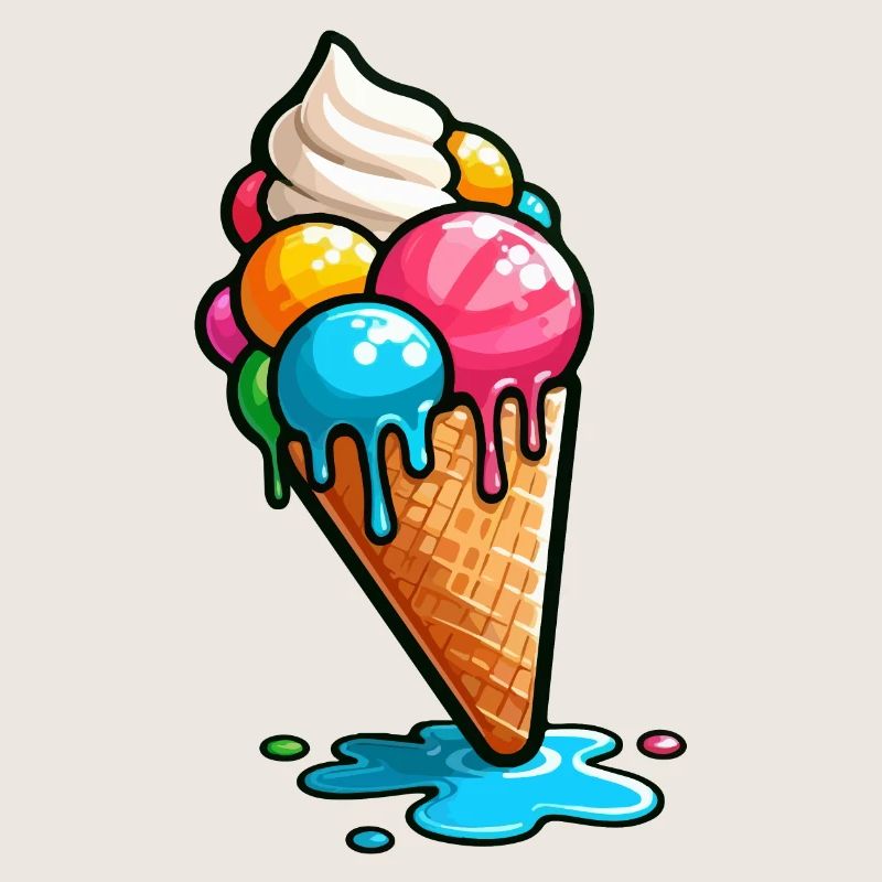 Cornets de glace Boules de crème glacée Cornet de crème glacée Crème glacée