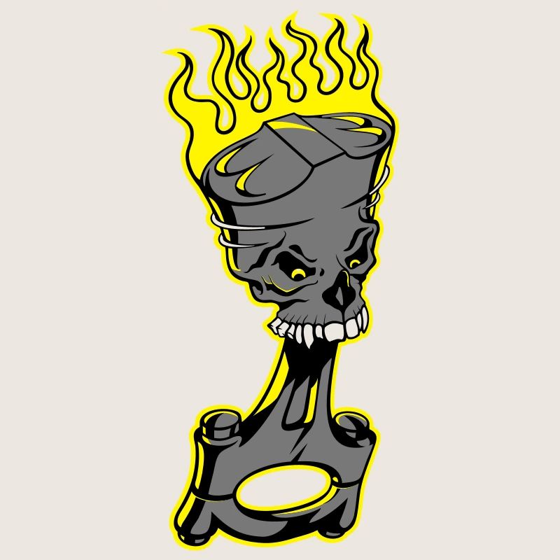 Piston - Piston brûlant avec crâne de mort