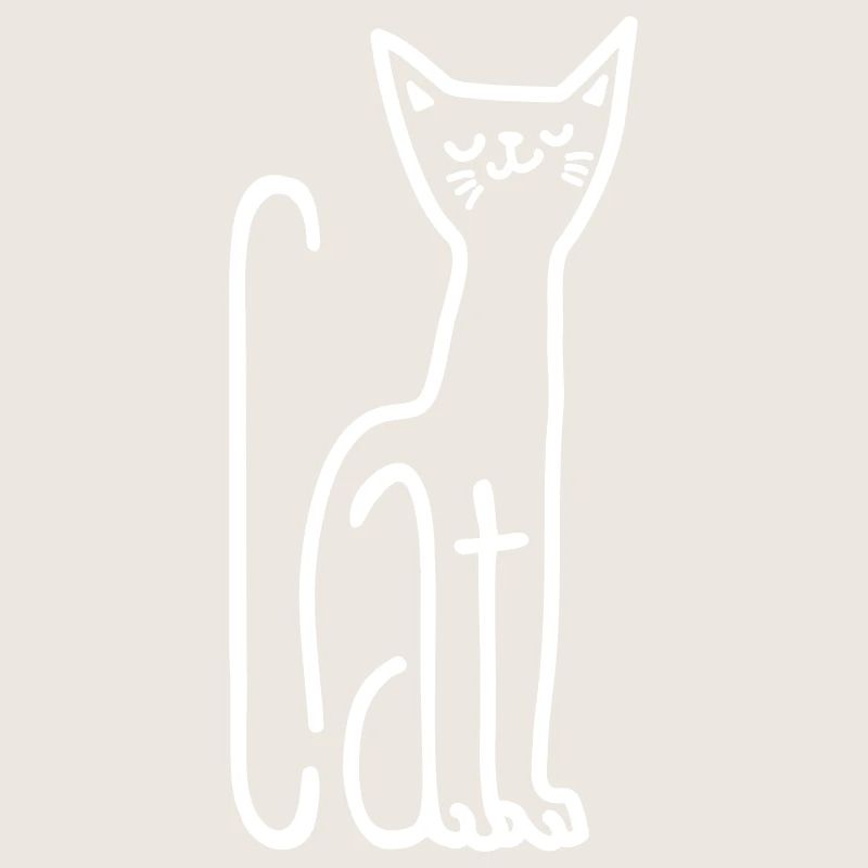 freche Katze aus Buchstaben Comicstyle