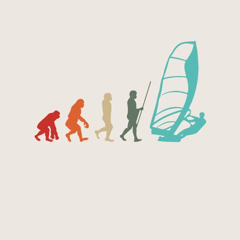 Windsurfer Retro Surfer Windsurfing Evolution